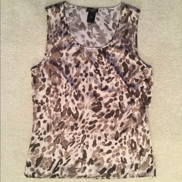 Ann Taylor Animal Print Top, Small Petite - Picture 1 of 4